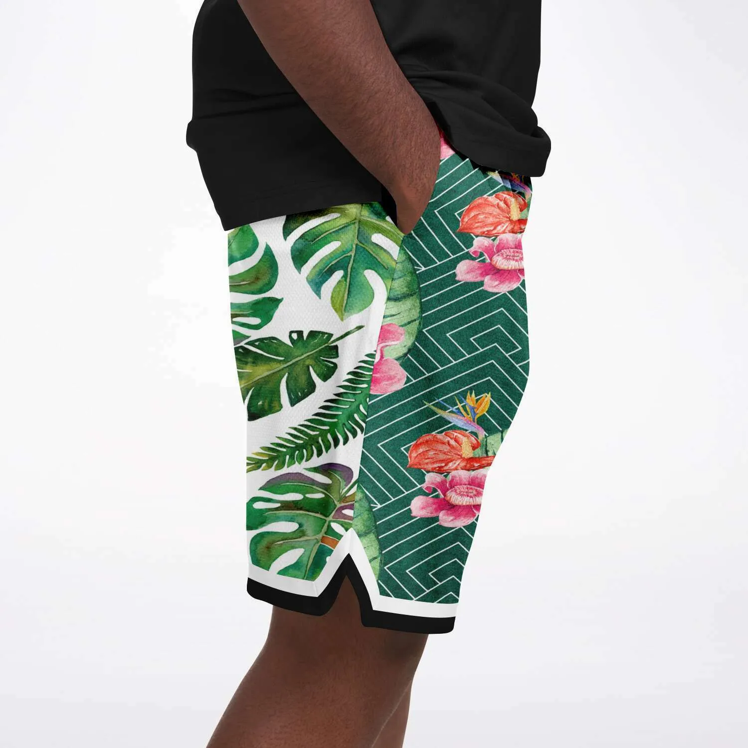 Tropical Reflection Unisex Basketball Shorts